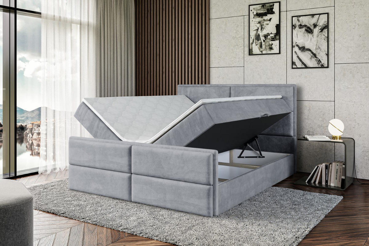 BOXBETT AURA-Z - 120 x 200 - H3 - Grau - Grau, Holzwerkstoff (120/200cm) - ALTDECOR