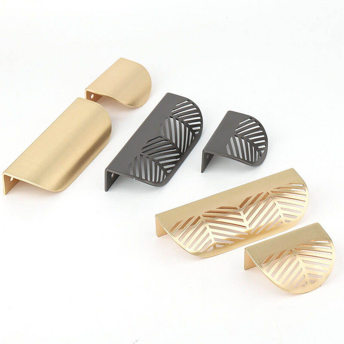 MÖBELGRIFF Gold Blattform 4er-Set - Multicolor, Metall (2.3/2/6cm)