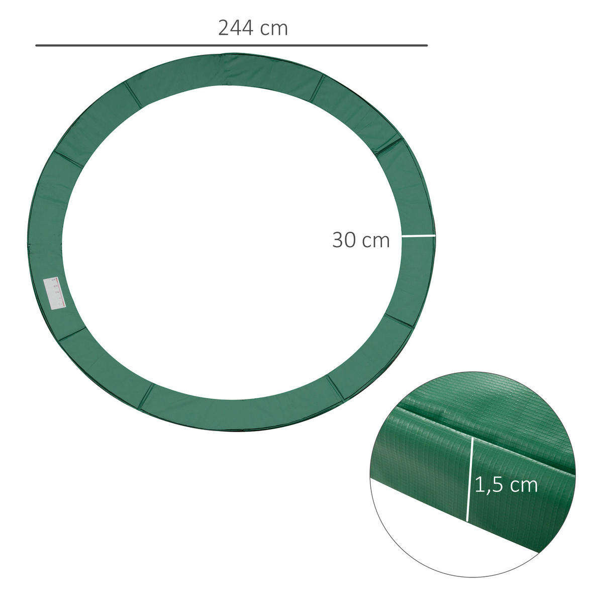RANDABDECKUNG, PE, Grün, Ø244 cm - Grün, Kunststoff (244/244cm) - HOMCOM