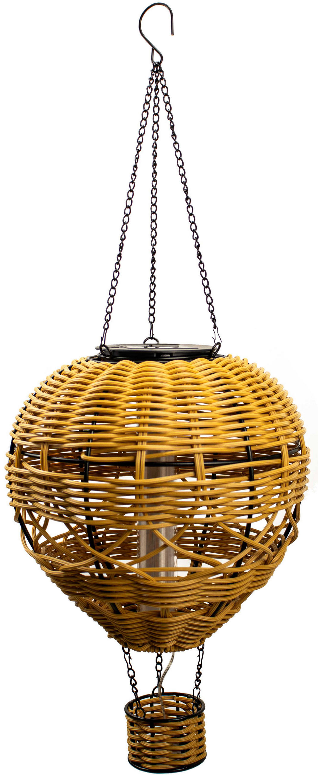LED-HEISSLUFTBALLON aus Rattan - Solar-Beleuchtung für Garten und Balkon - Weiß, Kunststoff (20.5/20.5/52cm) - Northpoint