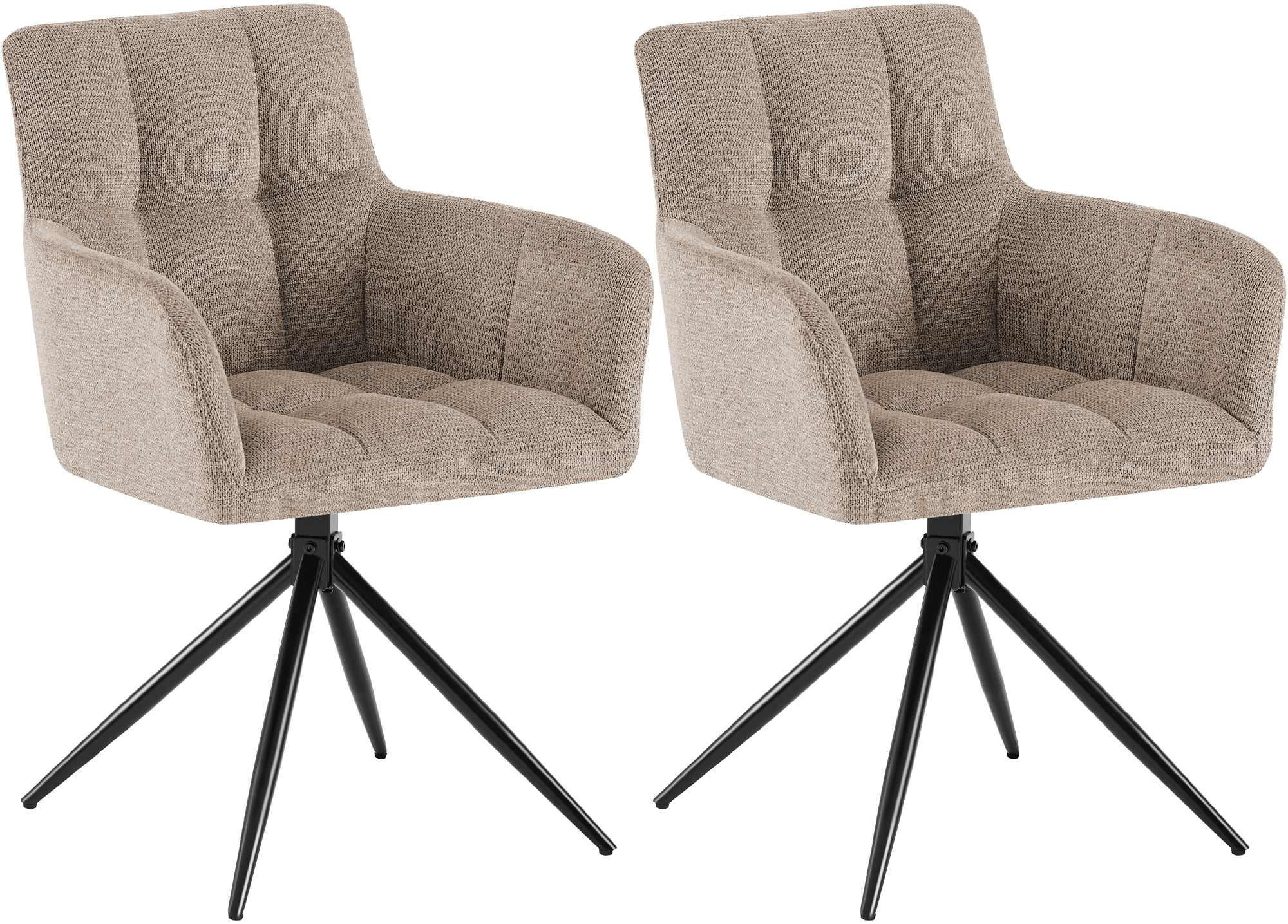 Deluke Esszimmerstuhl Taupe 59x87x59 cm