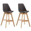 BARHOCKER Canada, 2er Set, Gestell natura, Stoff Dunkelgrau - Dunkelgrau/Naturfarben, Holz/Textil (48/100/56cm) - TPFLiving