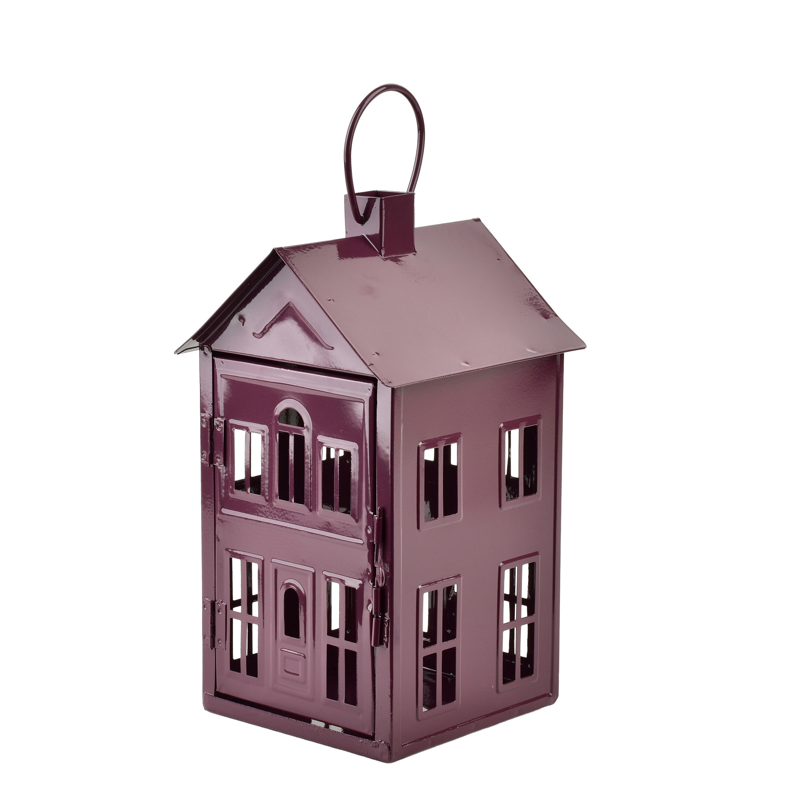 LATERNENHAUS Roger Violett 14,8x14,3xh26,8 cm Metall - Violett, Metall (14.3/26.8/14.8cm) - Mondex