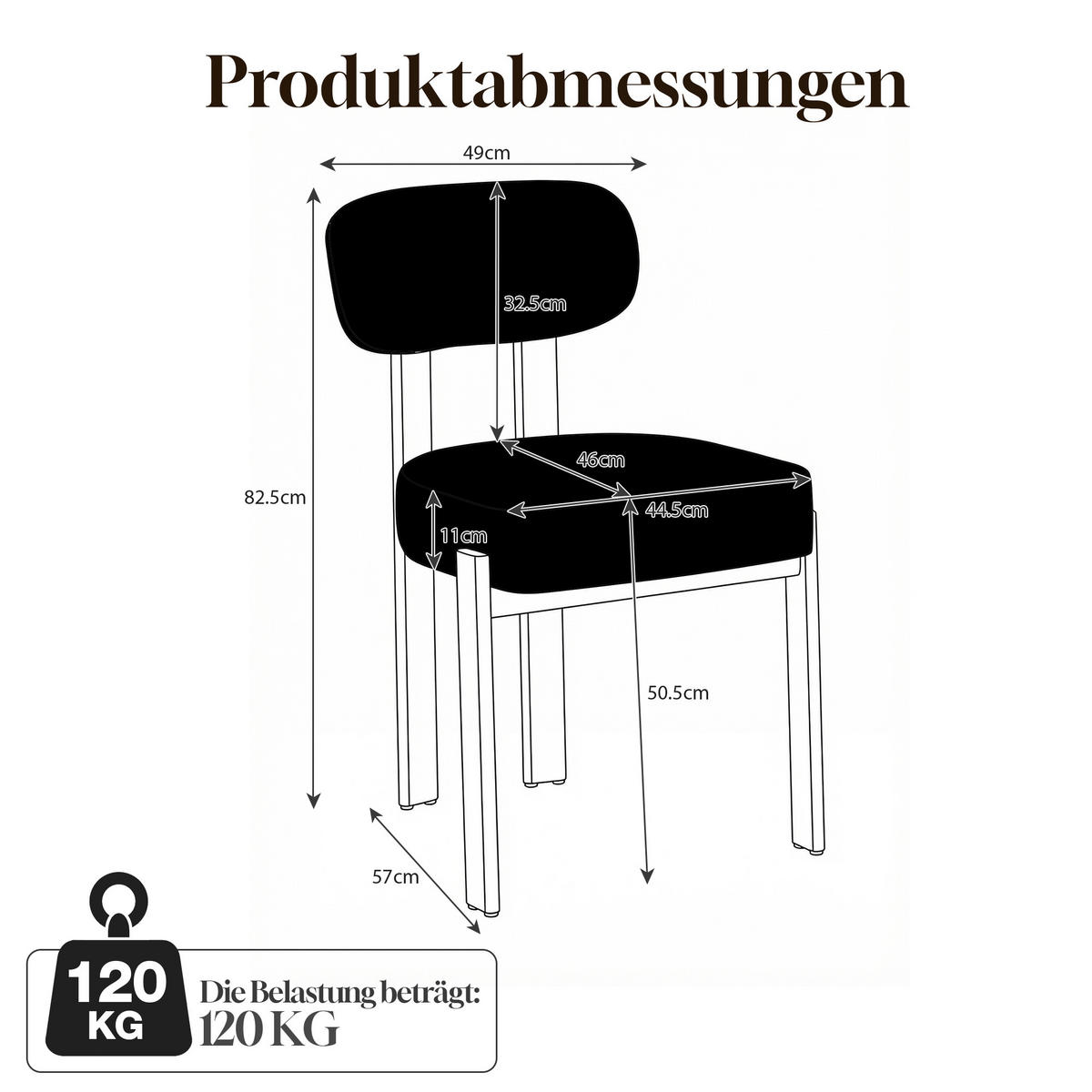 ESSZIMMERSTUHL 2ER-SET aus Leinenstoff mit gebogener Rückenlehne und dicker Polsterung - Grau, Textil (49/82.5/57cm) - Urban Meuble
