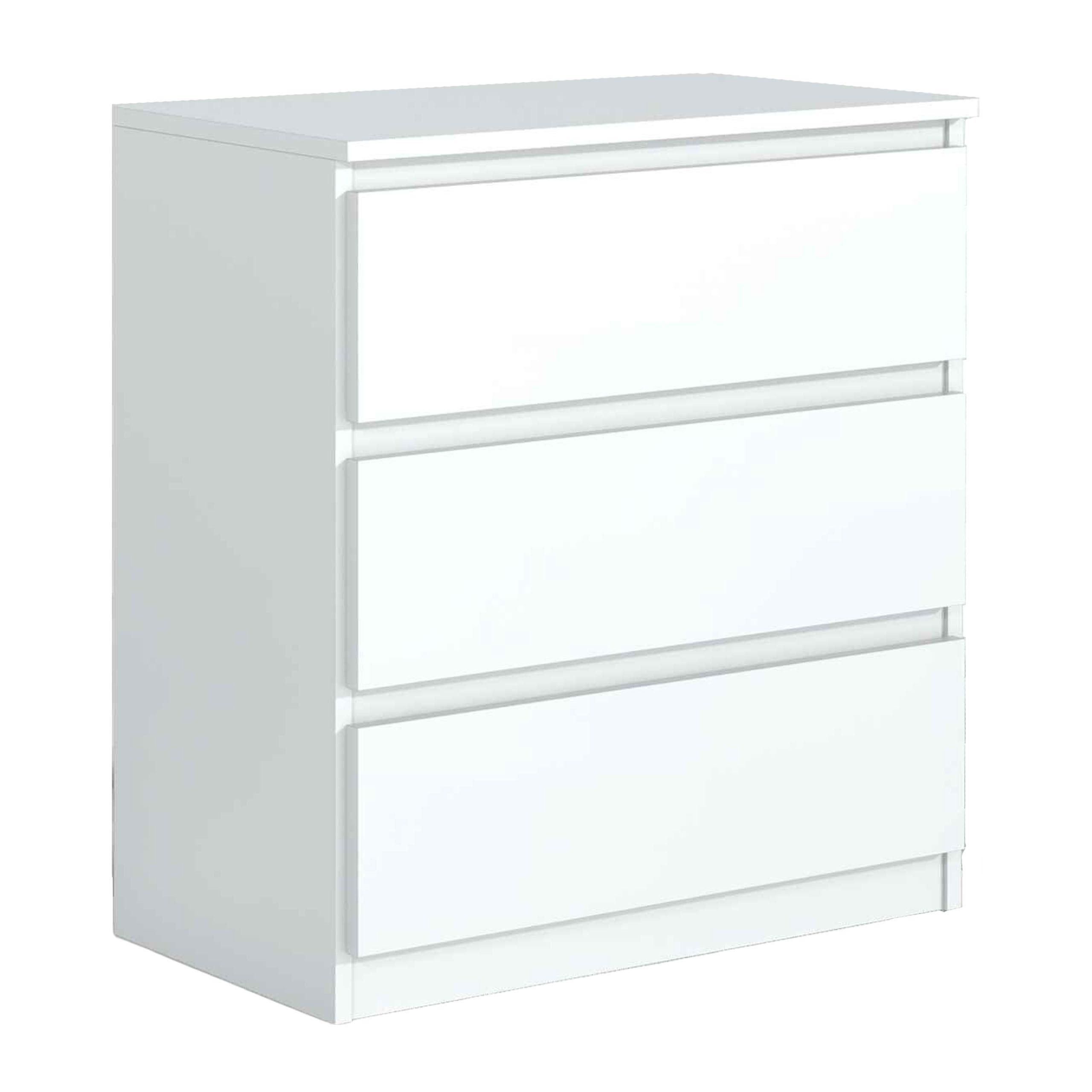 KOMMODE NUDO 70/78,5/39cm mit 3 Schubladen Türen Weiß - Weiß, Holzwerkstoff (70/78.5/39cm) - MASSENO