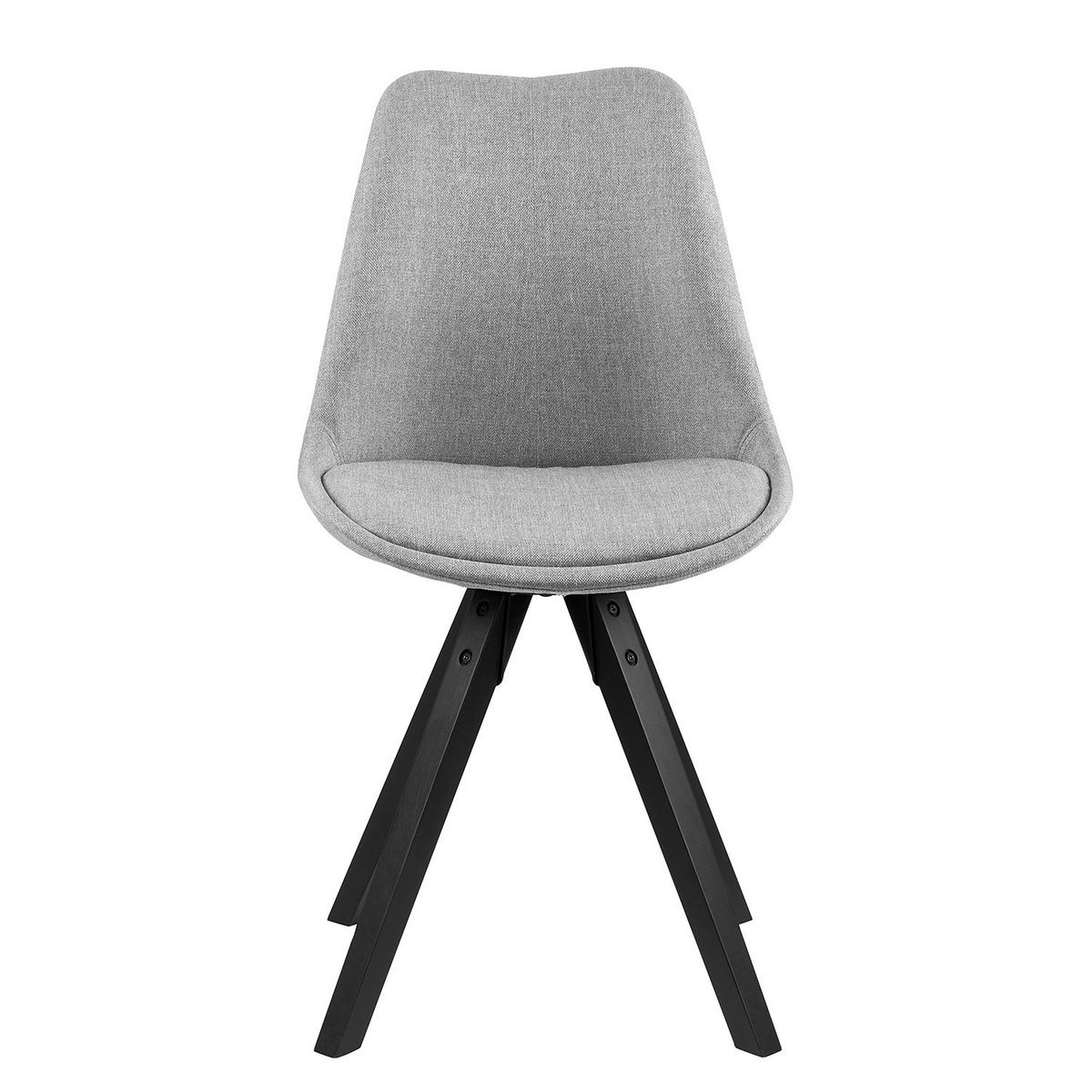 POLSTERSTUHL-SET - Schwarz/Grau, Holz/Textil (49/85/55cm) - home24