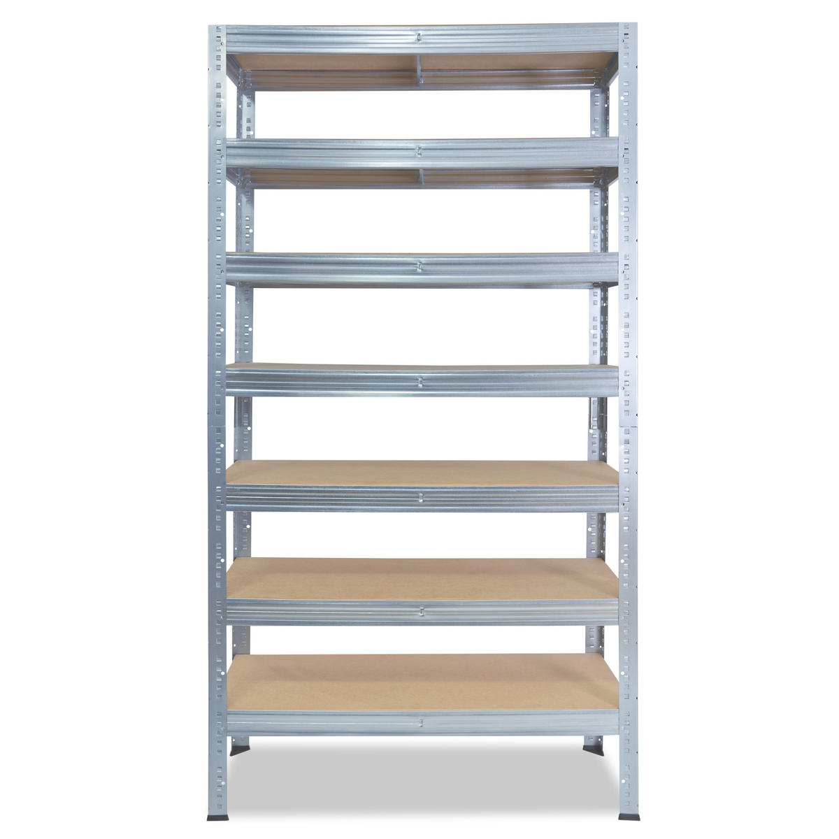 SCHWERLASTREGAL PRO 200x90x30 cm in verzinkt mit 7 Böden und 142 kg Traglast pro Boden - Silberfarben, Metall (90/200/30cm) - shelfplaza
