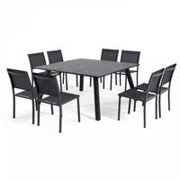 GARTENSET 8-Sitzer, Grau - Grau, Metall - Oviala