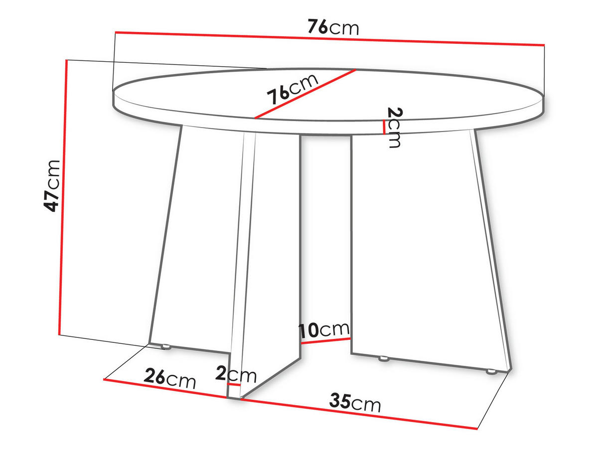 MĂSUȚĂ PENTRU CAFEA Aurena AU07 - culoare lemn de nuc, compozit lemnos (76/76/47cm) - MIRJAN24