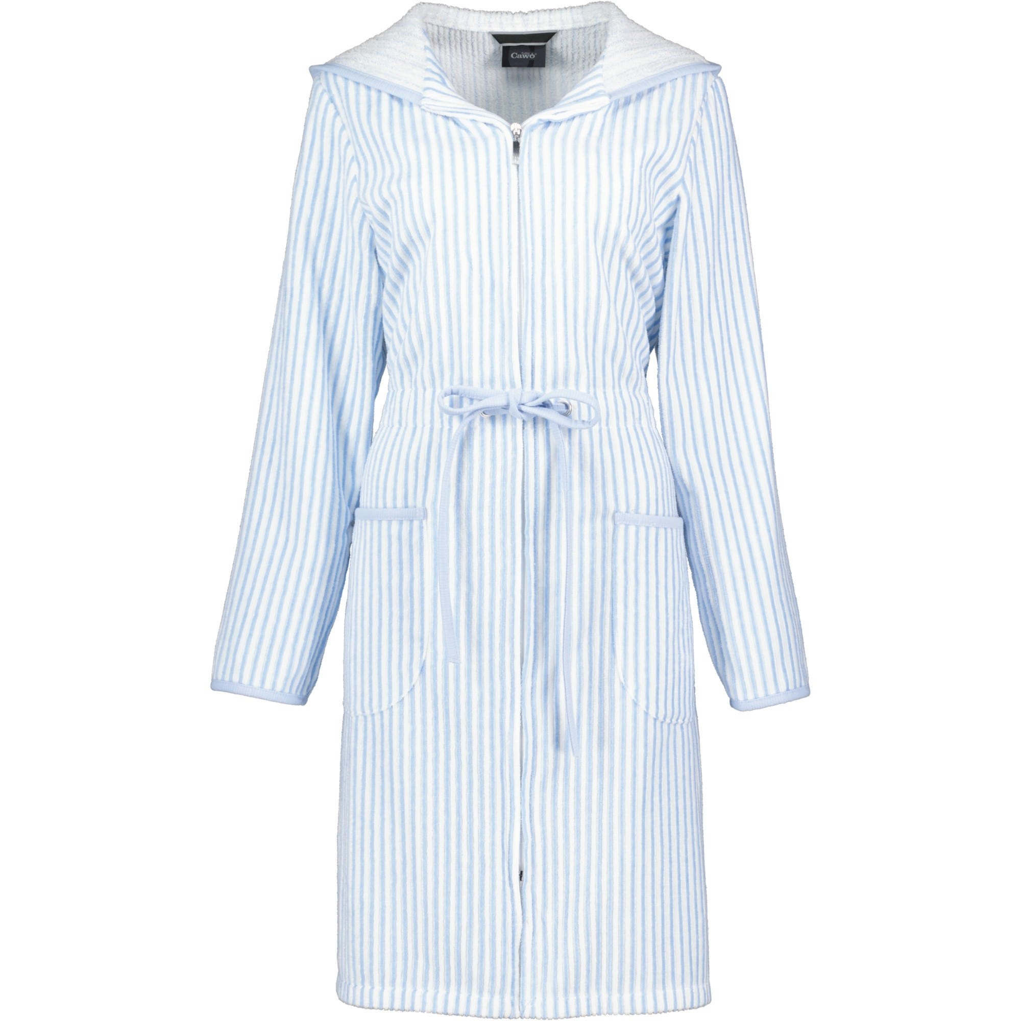 BADEMANTEL DAMEN REISSVERSCHLUSS 6416 MITTELBLAU - 11 - Blau, Textil (Mnull) - Cawoe