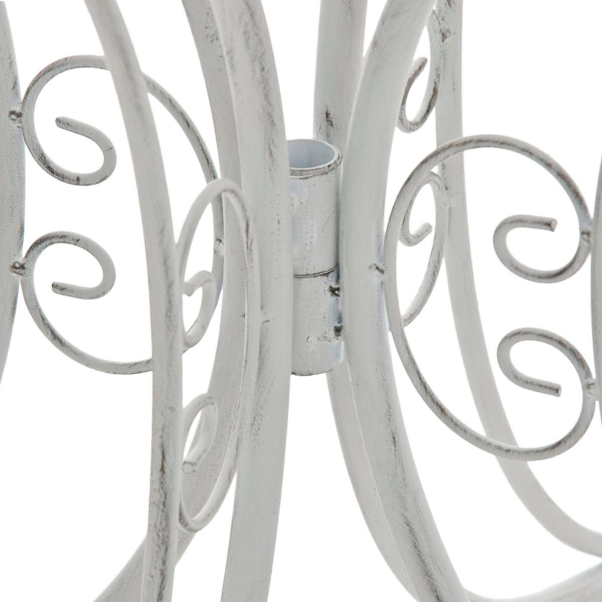 GARTENTISCH rund Ø70 cm Metall antik weiß - Weiß, Metall (70/70/73cm) - CLP