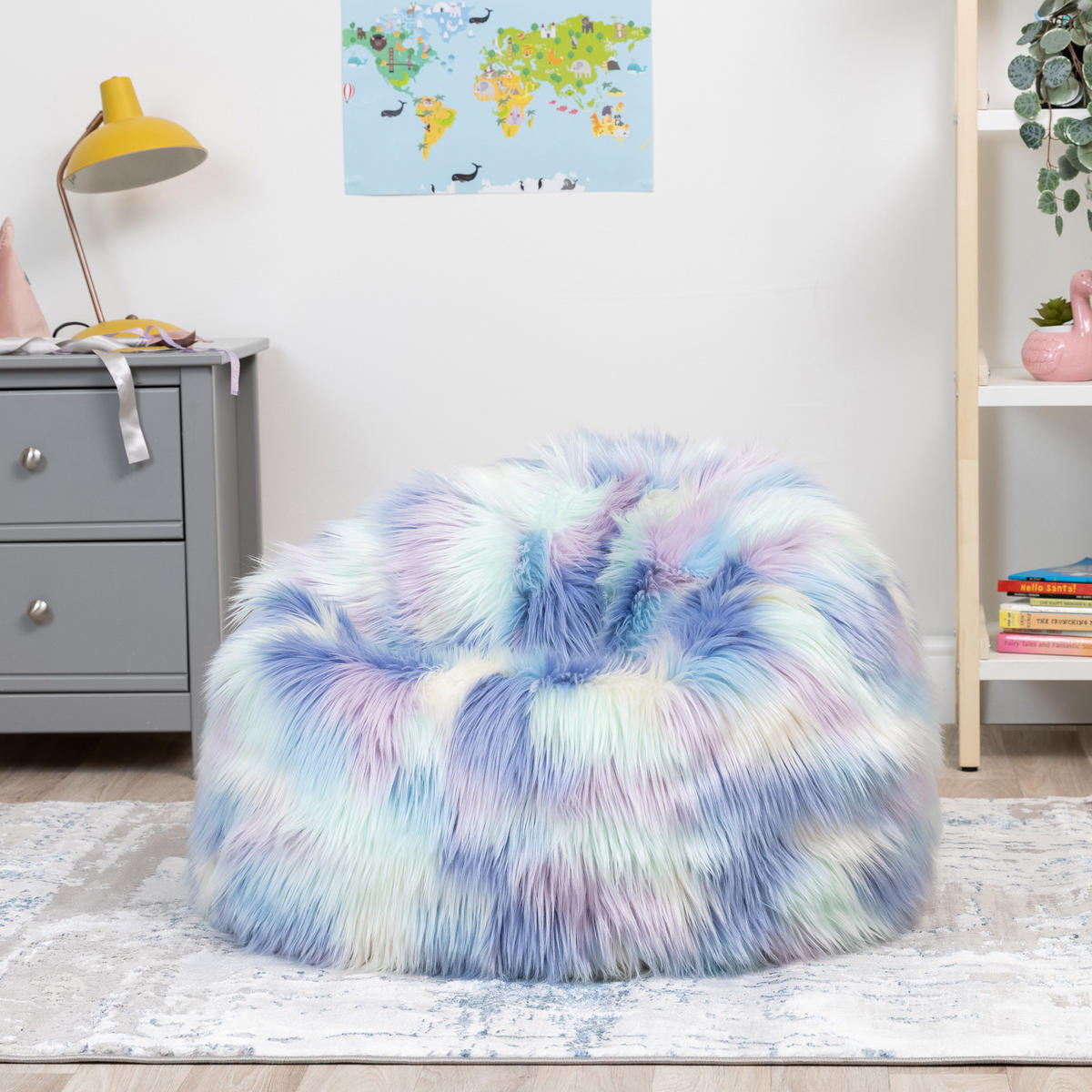 SITZSACK aus Kunstfell für Kinder - Blau, Kunststoff (65/45/65cm) - icon