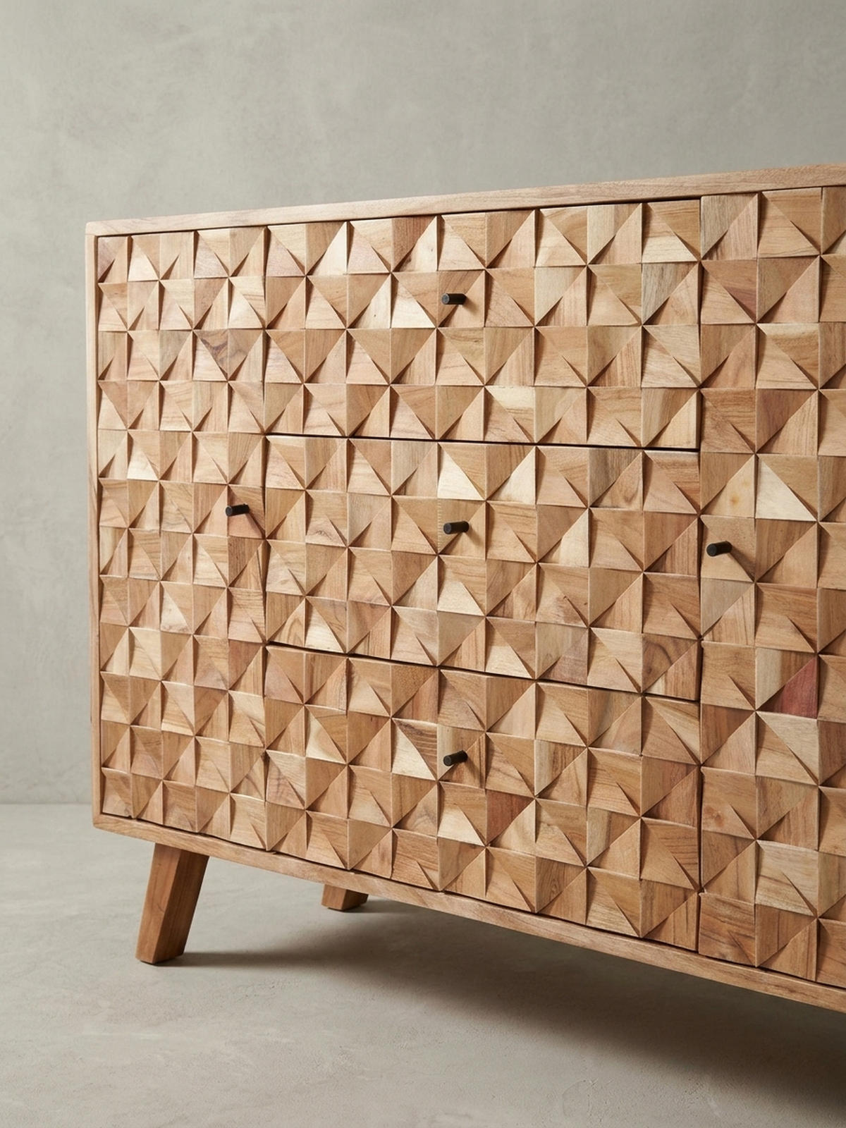 SIDEBOARD – ALME, Akazie Massivholz, 140x78,5x40 cm, Landhausstil, 3 Schubladen, 2 Türen - Braun, Akazienholz/Holz (140/79/40cm) - KADIMA DESIGN