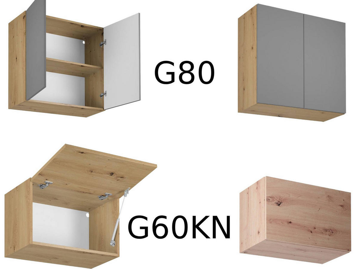 KÜCHENZEILE 360 - Langen KL3-M360 in Beige/Artisan Eiche - Beige/Schwarz, Holz (360/248/58cm)