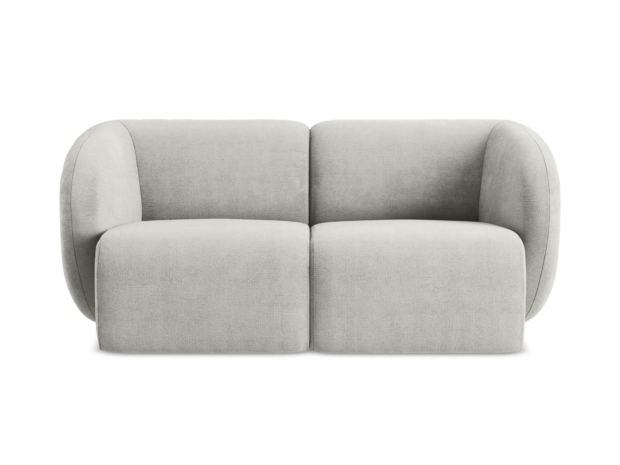 2-SITZER-SOFA Chenille Stoff Grau - Hellgrau/Schwarz, Holzwerkstoff/Kunststoff (174/75/94cm) - Makamii
