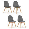 STUHL SORANO 4-er Set, Grau, mit Samtstoff gepolstert - Anthrazit, Holz/Textil (45/82/54cm) - Komodee