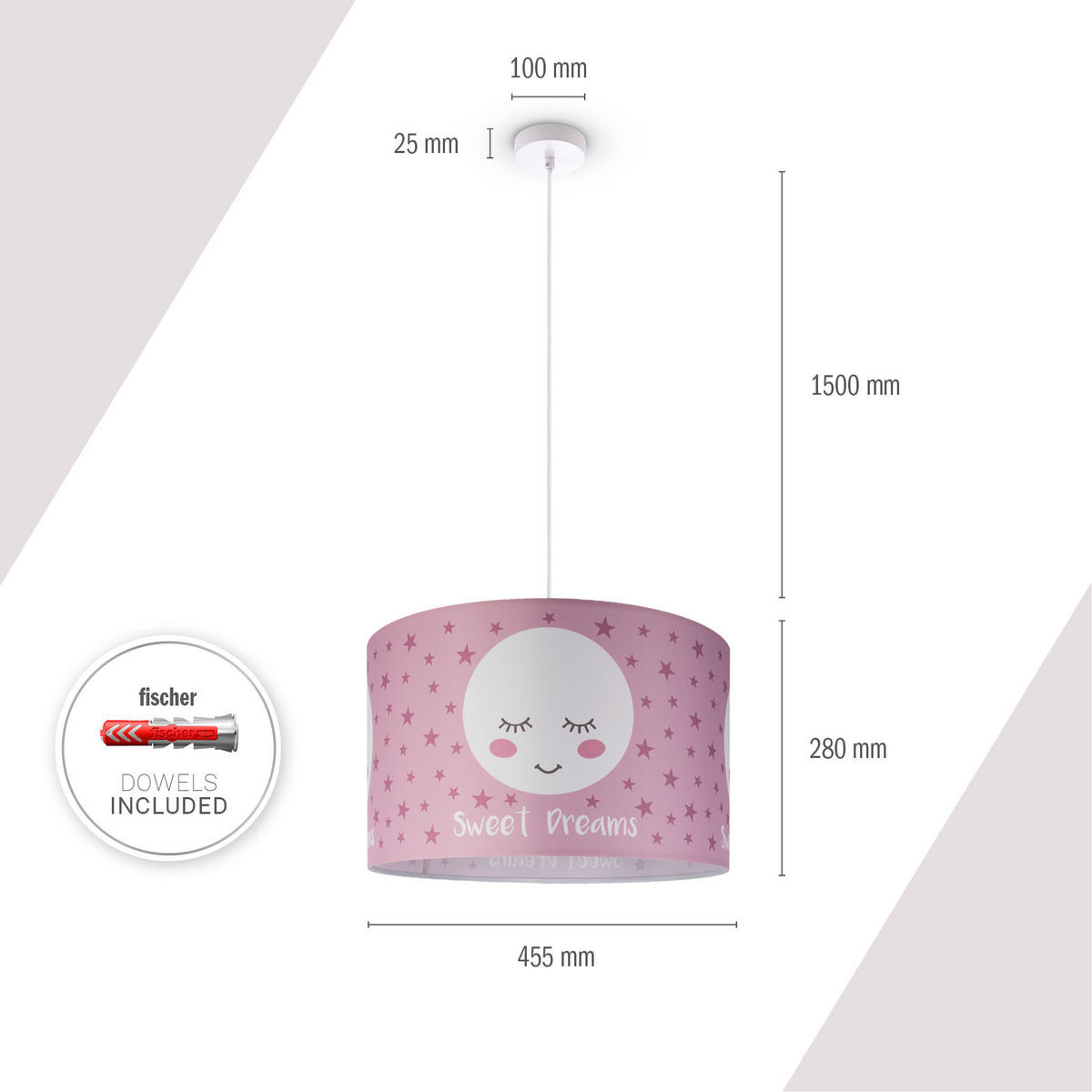 PENDELLEUCHTE Hugo Pd1 Ale 103 - Weiß, Metall (45.5/45.5/27cm) - Paco Home