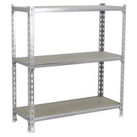 SCHWERLASTREGAL Small Muli HxBxT 100 x 110 x 50 cm 3 Fachböden Fachlast 200 kg Verzinkt - Silberfarben, Metall (110/100/50cm) - PROREGAL