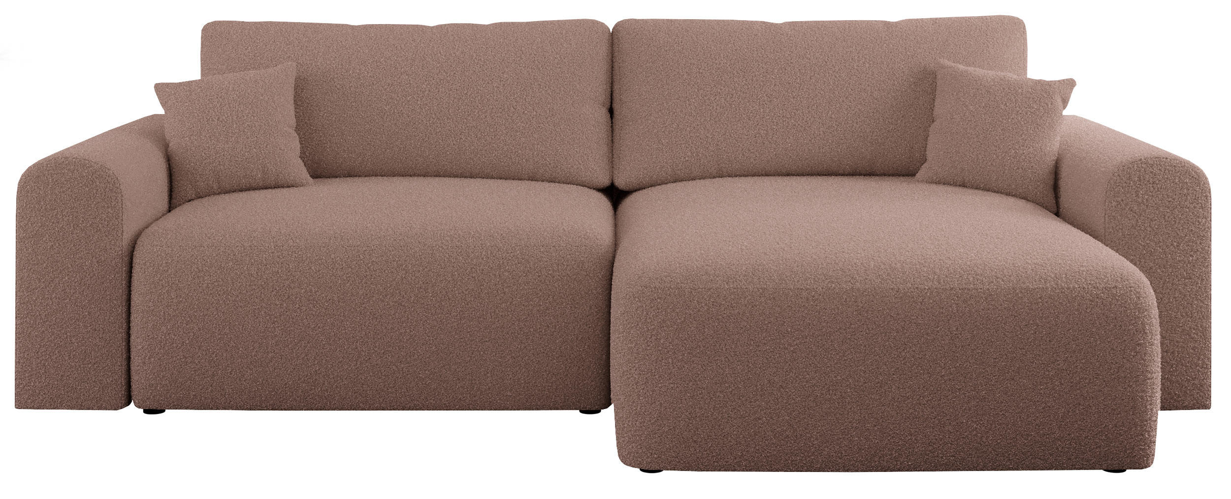 ECKSOFA NELSON Rosa Boucle - Schwarz/Rosa, Kunststoff/Textil (274/152cm) - MKS