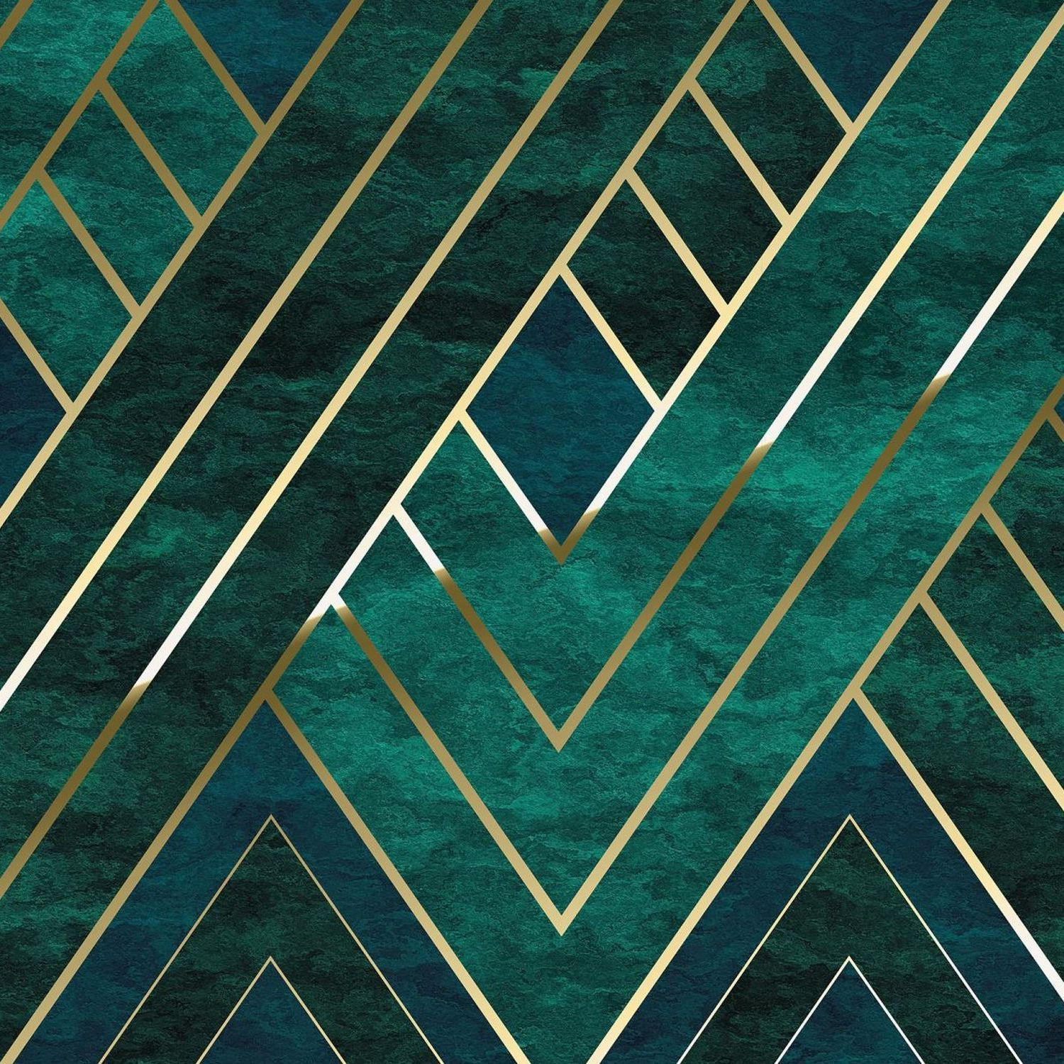 FOTOTAPETE Art Deco 300 x 250 cm - Grün, Papier (300/250cm) - Sanders & Sanders