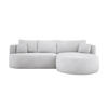 ECKSOFA FIORE-L Moderne Ausziehbare Schlaf-Funktion, automatischer Auffaltung, lose Rückenkissen freistehend RECHTS 284x183x82 cm cm White - Weiß, Holz/Textil (284/183cm) - DomoHome