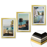 WANDBILDER 3er Set - 20x30 cm Goldrahmen - Urlaub Palmen Wasserfall - Goldfarben, Kunststoff (20/30cm) - ArtPrintCave