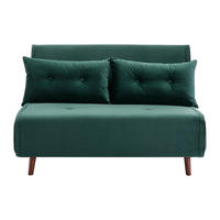 SCHLAFSOFA - 2 Personen - Samt, Stoff - Tannengrün - - Waldgrün, Textil (121/81/91cm) - Vente-Unique