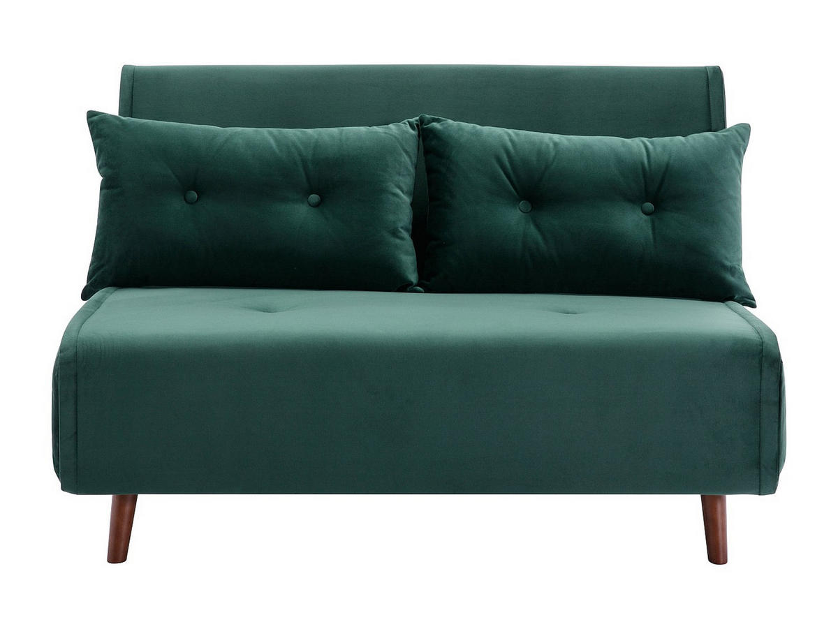 SOFA 2-Sitzer mit Schlaffunktion - Samt - Tannengrün - URIBIA - Grün, Textil (121/81/91cm) - Vente-Unique