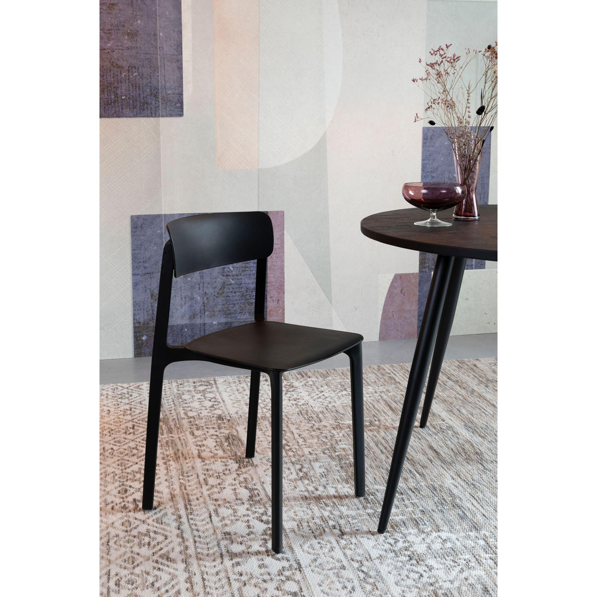 GARTENSTUHL Clive Schwarz - 4 er Set - Schwarz, Kunststoff (48/79/47cm) - Housecraft Living