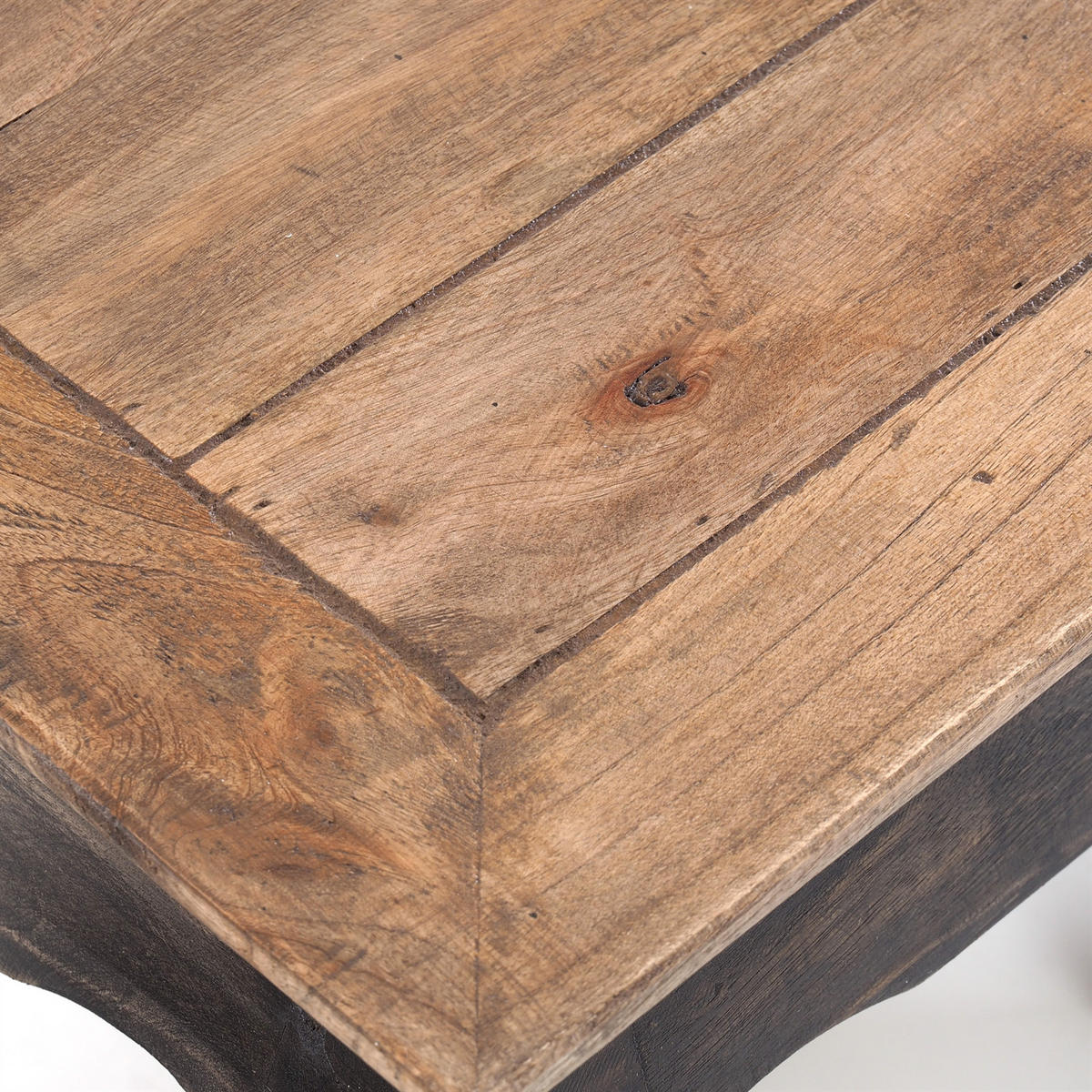OPIUMTISCH SET EAST 3-tlg. Recyclingholz massiv, verschiedene Größen natur schwarz - Schwarz, Holz (35/35/30cm) - DESIGN DELIGHTS