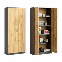 MEHRZWECKSCHRANK mit 5 Fächern und 2 Türen in Graphit / Eiche - Eichefarben/Graphitfarben, Holzwerkstoff (74/180/35cm) - Home Collective