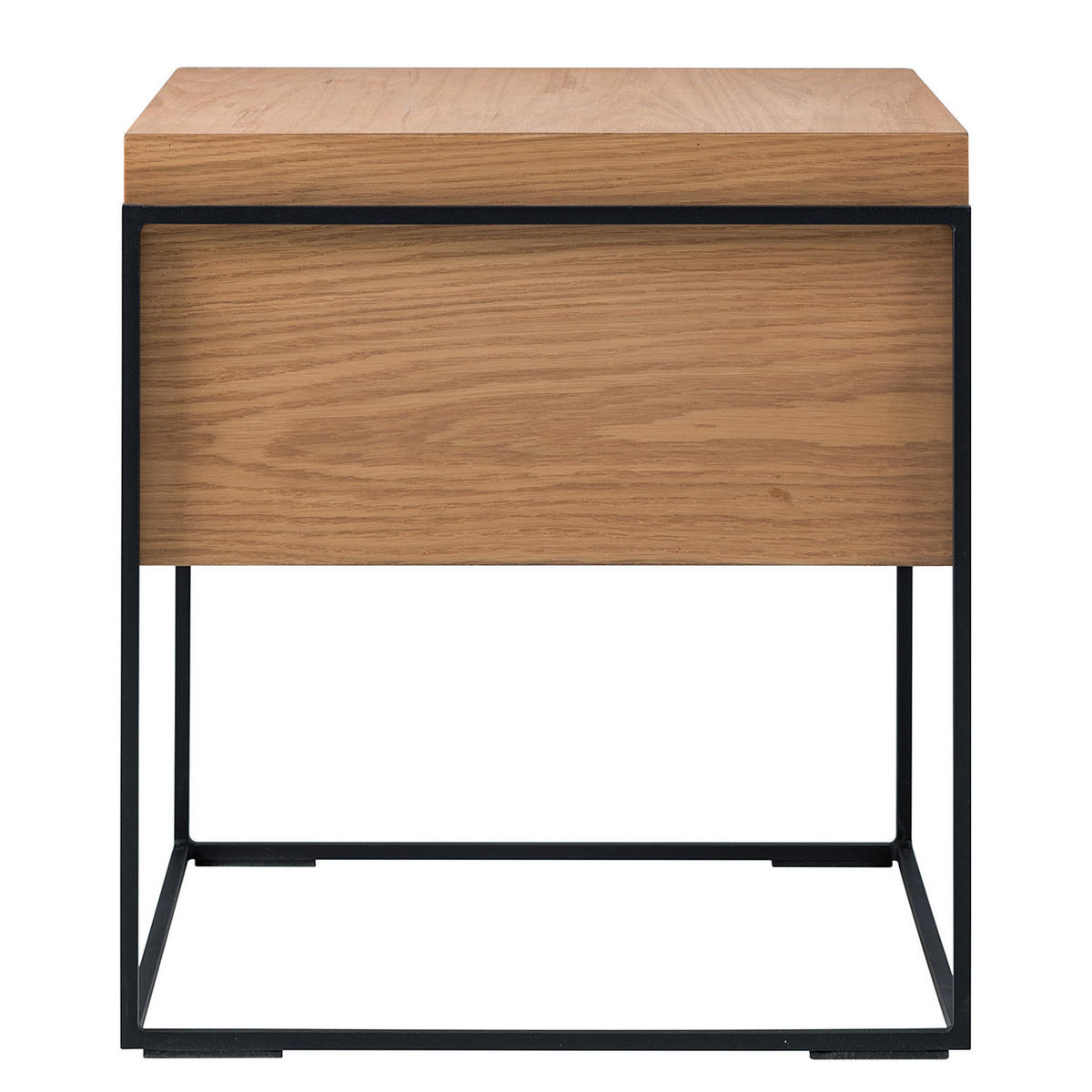 HOME24 Nachttisch Cubus - Braun, Holzwerkstoff/Metall (47/51/47cm) - home24