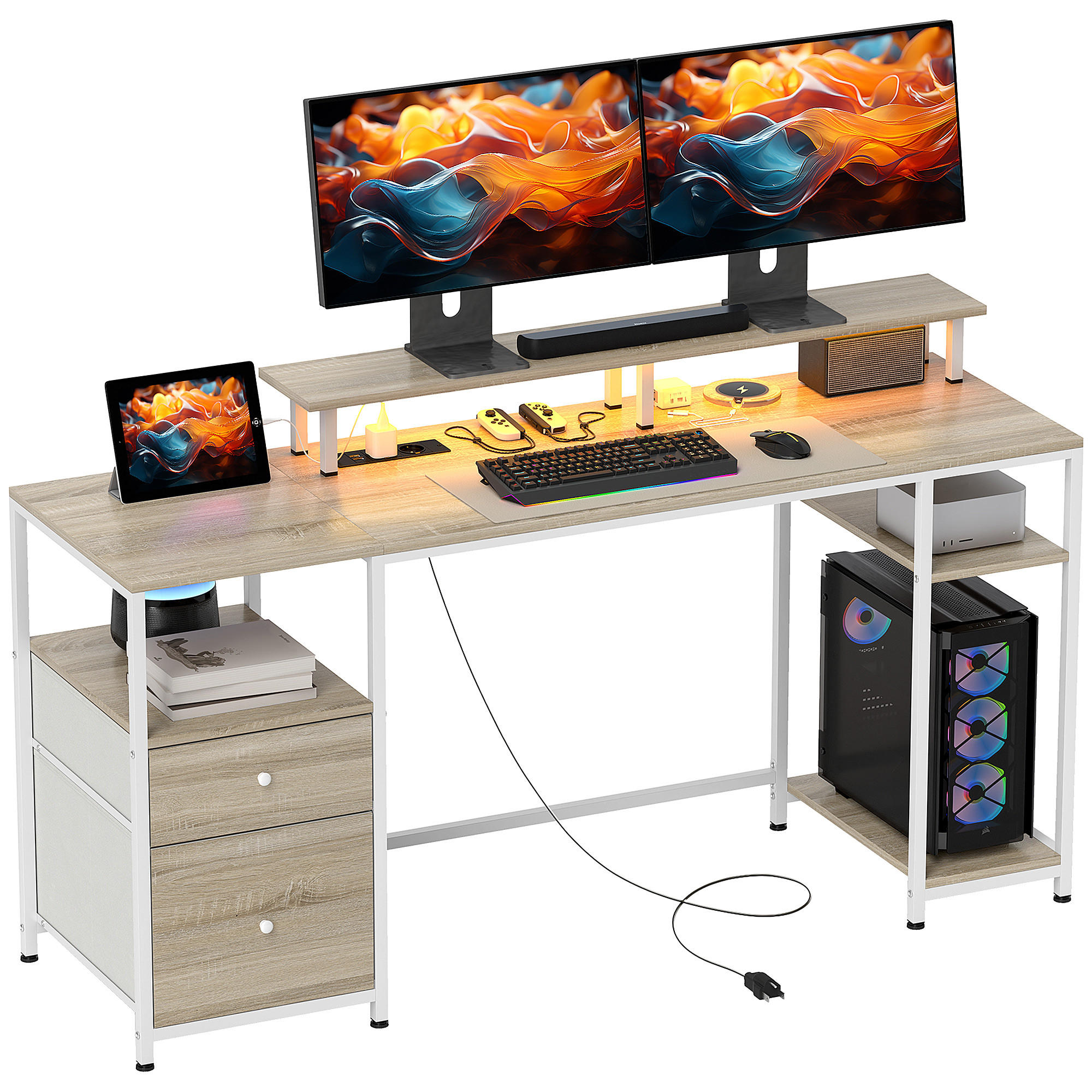 BÜROTISCH Naturholz 1 Stück - Braun, Holzwerkstoff (48/155.5/88.5cm) - GiPP