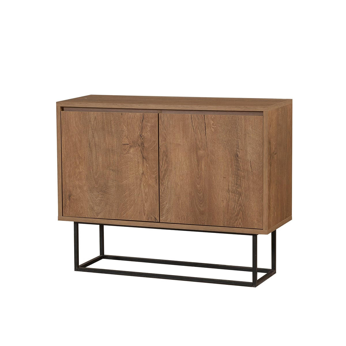 SIDEBOARD 2 Türen Dekor Nussbaum L90 cm - Zuri - Nussbaumfarben, Holzwerkstoff (36/72/90cm) - Calicosy