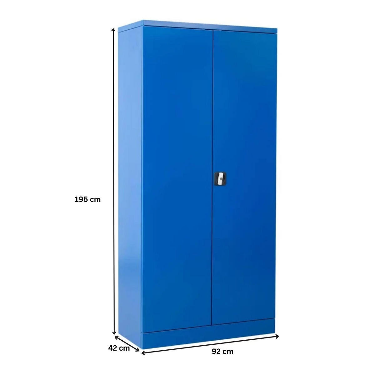 STAHLSCHRANK Bee mit 8 lackierten Fachböden 195x92x42 cm Korpusfarbe Enzianblau Frontfarbe Enzianblau - Blau, Metall (92/195/42cm)
