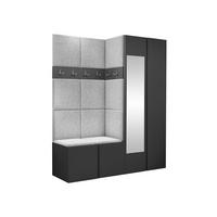 GARDEROBEN-SET Orion XII - Hellgrau/Graphitfarben, Holzwerkstoff/Kunststoff (158/186/46cm) - MIRJAN24