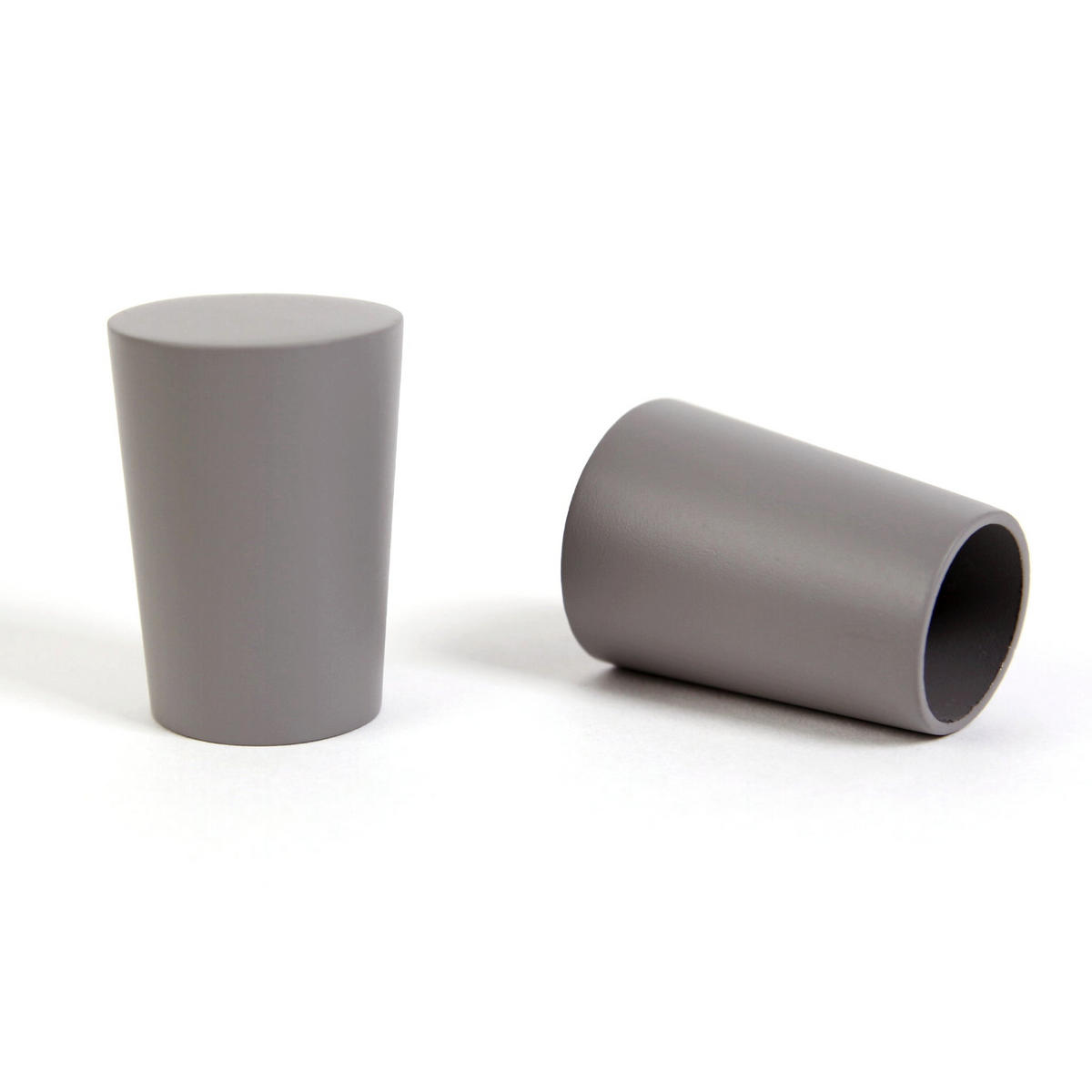 GARDINENSTANGE 1-lauf Kegel - Grau, Metall (140cm) - Deco-Raum