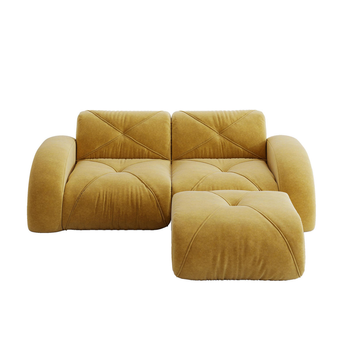 SOFA modular Chenille Gelb - Gelb, Kunststoff (171/204cm) - Meubliv