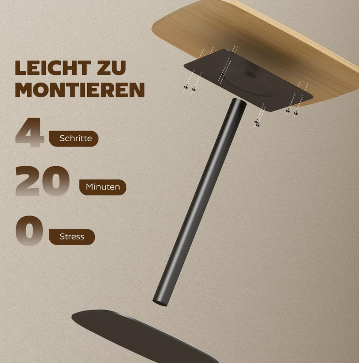 BLAGOVAONSKI stol 60/60 cm boje prirodnog drva od drva za male prostore - smeđa, drvo (60/60/75cm) - OKWISH