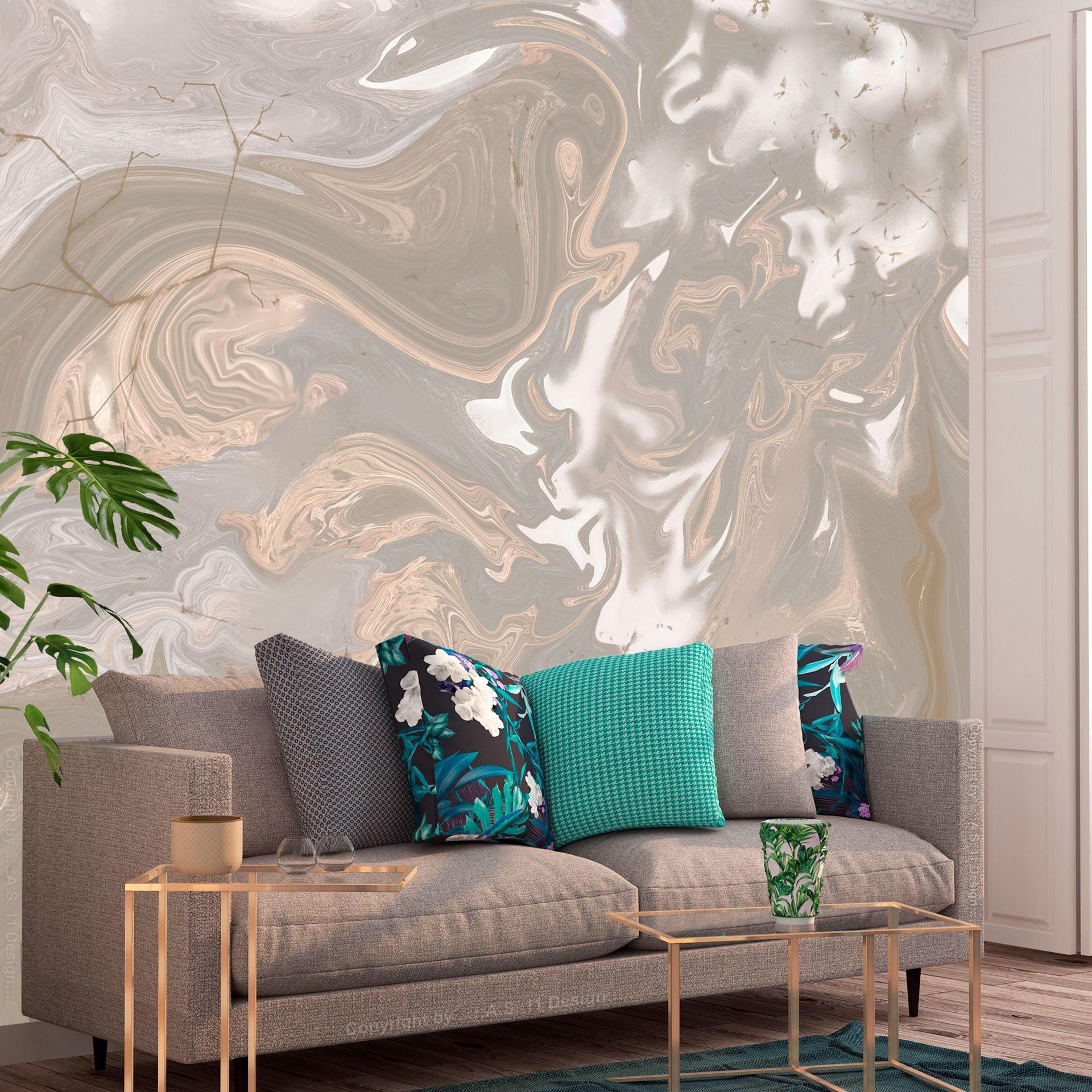 SELBSTKLEBENDE FOTOTAPETE 147/105 cm - Braun/Grau, Kunststoff/Textil (147/1cm) - KUNSTLOFT