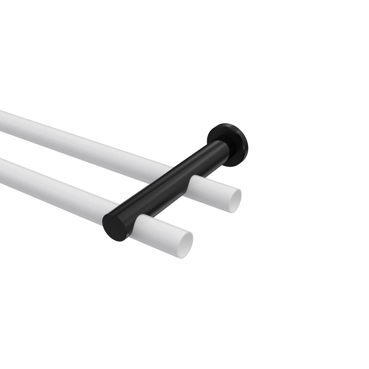 TRÄGER FÜR GARDINENSTANGEN 20 mm Ø, Platon 2-läufig, Schwarz - Schwarz, Metall (16/4/4cm) - INTERDECO