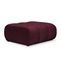 POUF Chenille Stoff Rot - Bordeaux/Schwarz, Holzwerkstoff/Kunststoff (94/40/89cm) - Makamii