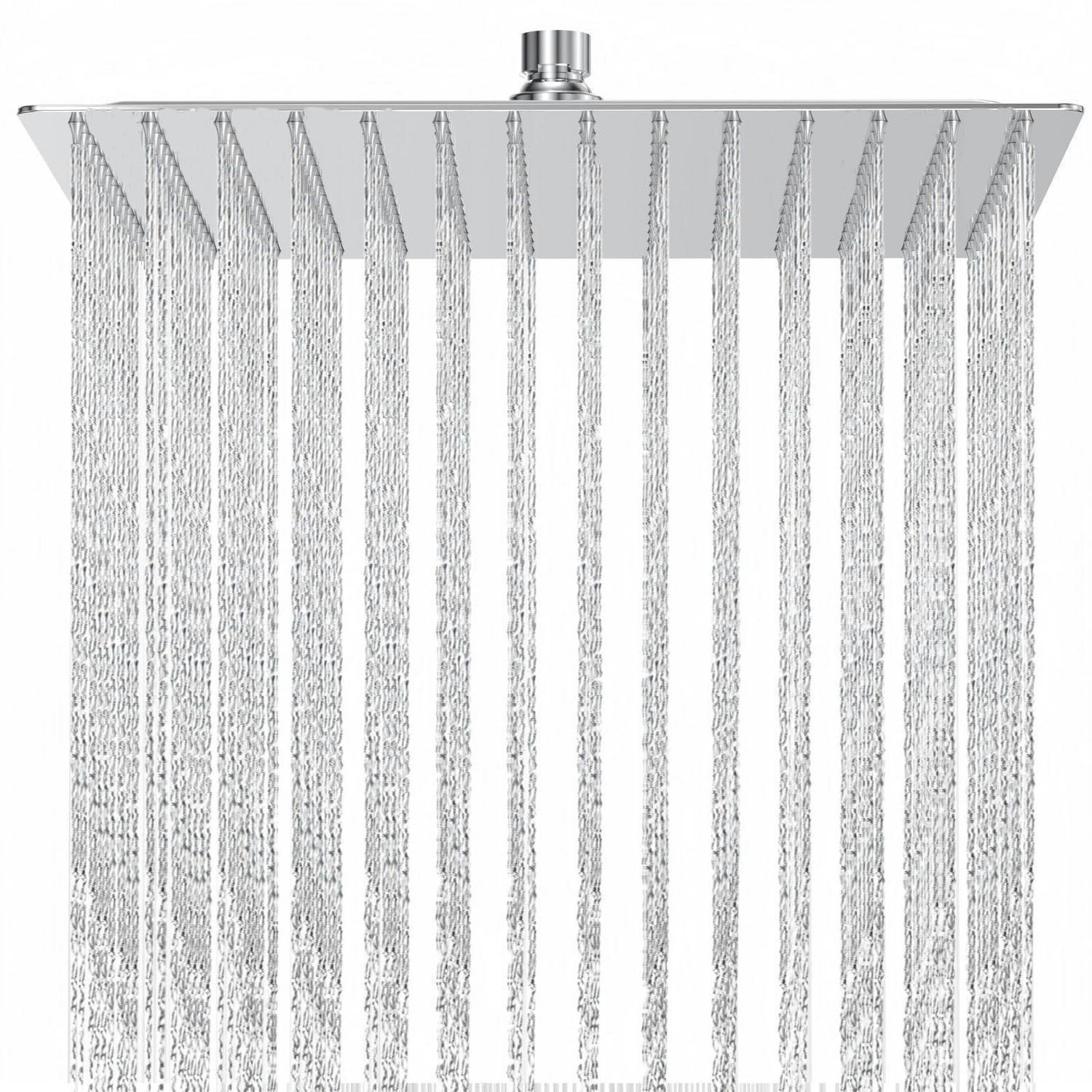 REGENDUSCHE 30 cm Edelstahl quadratisch mit Anti-Kalk-Düsen - Silberfarben, Metall (30/12.7/30cm)