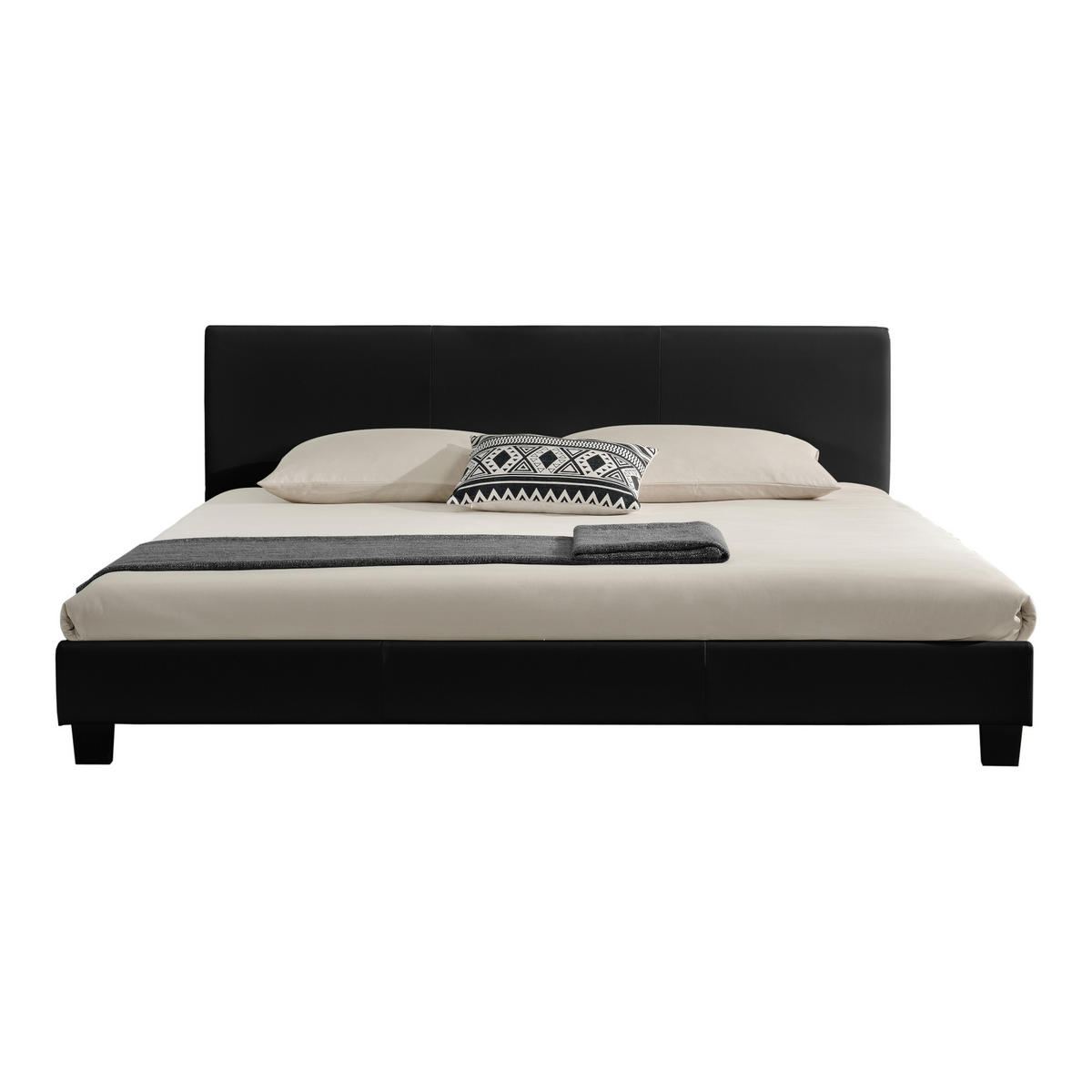 POLSTERBETT Albacete - Schwarz, Textil (180/200cm) - Corium