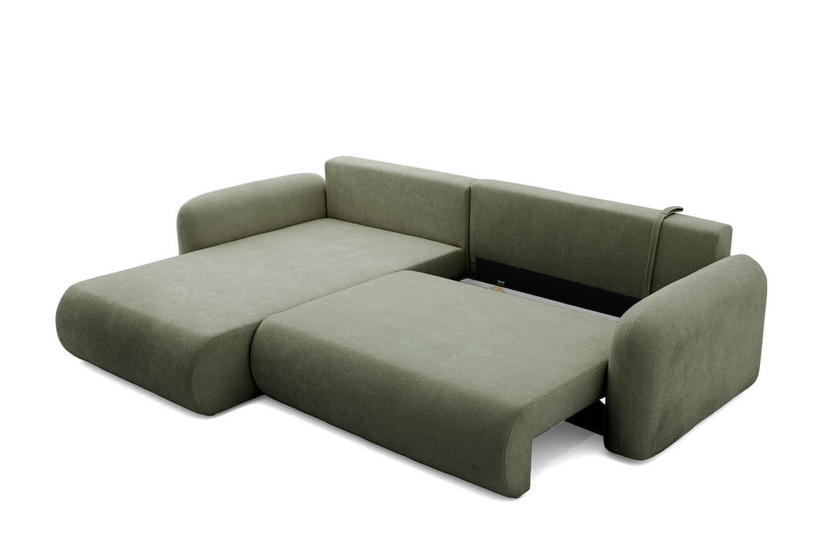 ECKSOFA NEST Universal mit Liegeflache 157x240 cm - Grün, Textil (280/187cm) - Muffo