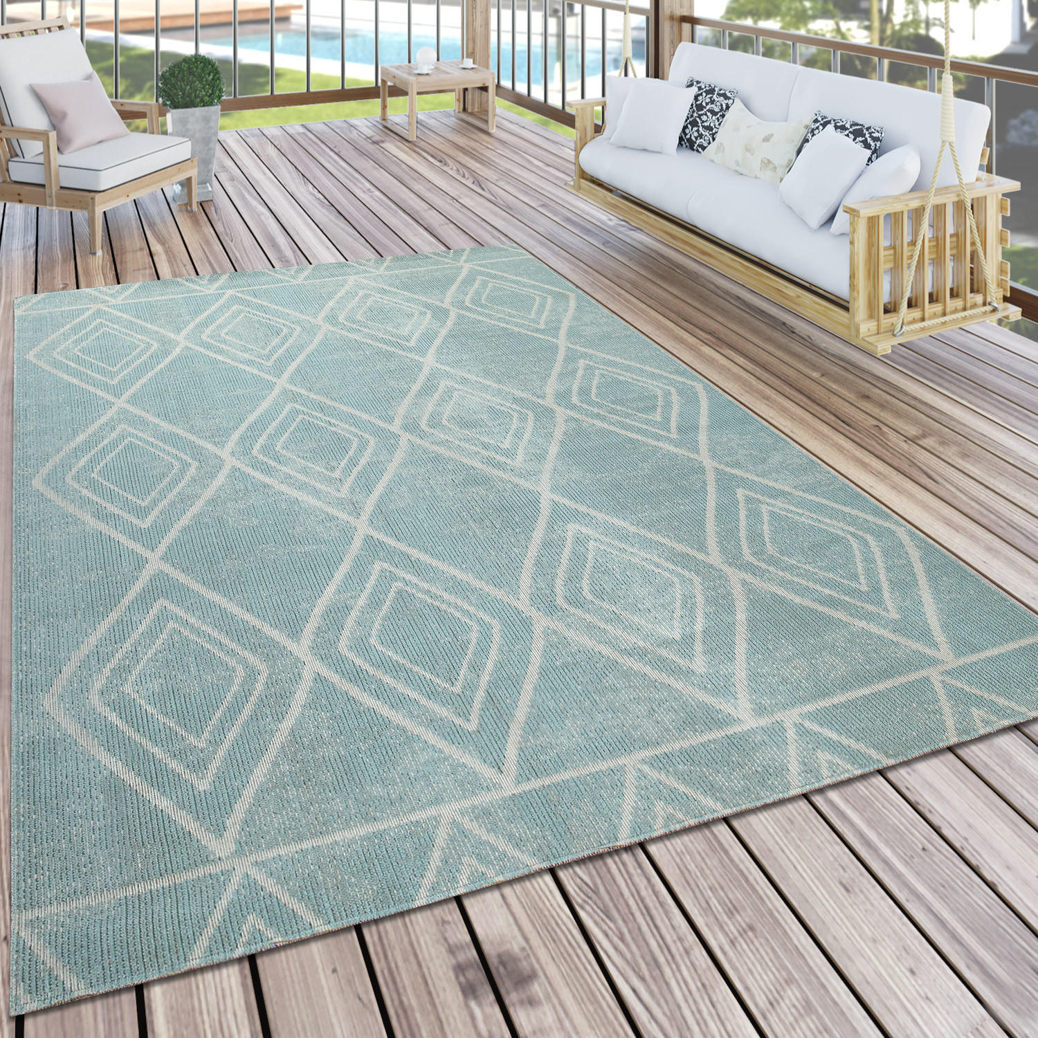OUTDOORTEPPICH 200/280 cm Artigo 427 - Türkis, Textil (200/280cm) - Paco Home