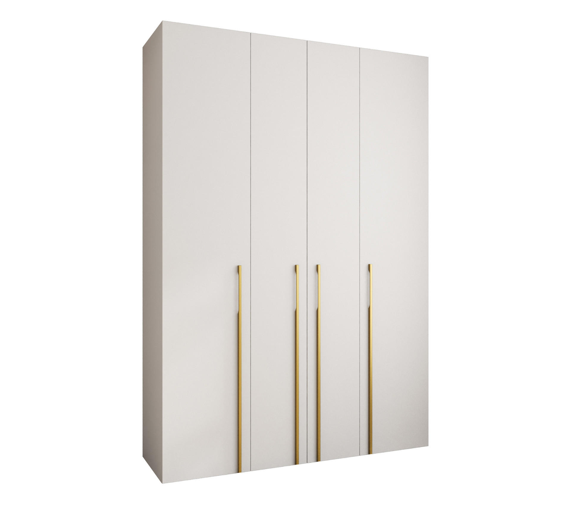 DREHTÜRENSCHRANK 245,5/170/40 4-türig - Goldfarben/Weiß, Holz/Metall (170/245.5/40cm) - Abiks Möbel