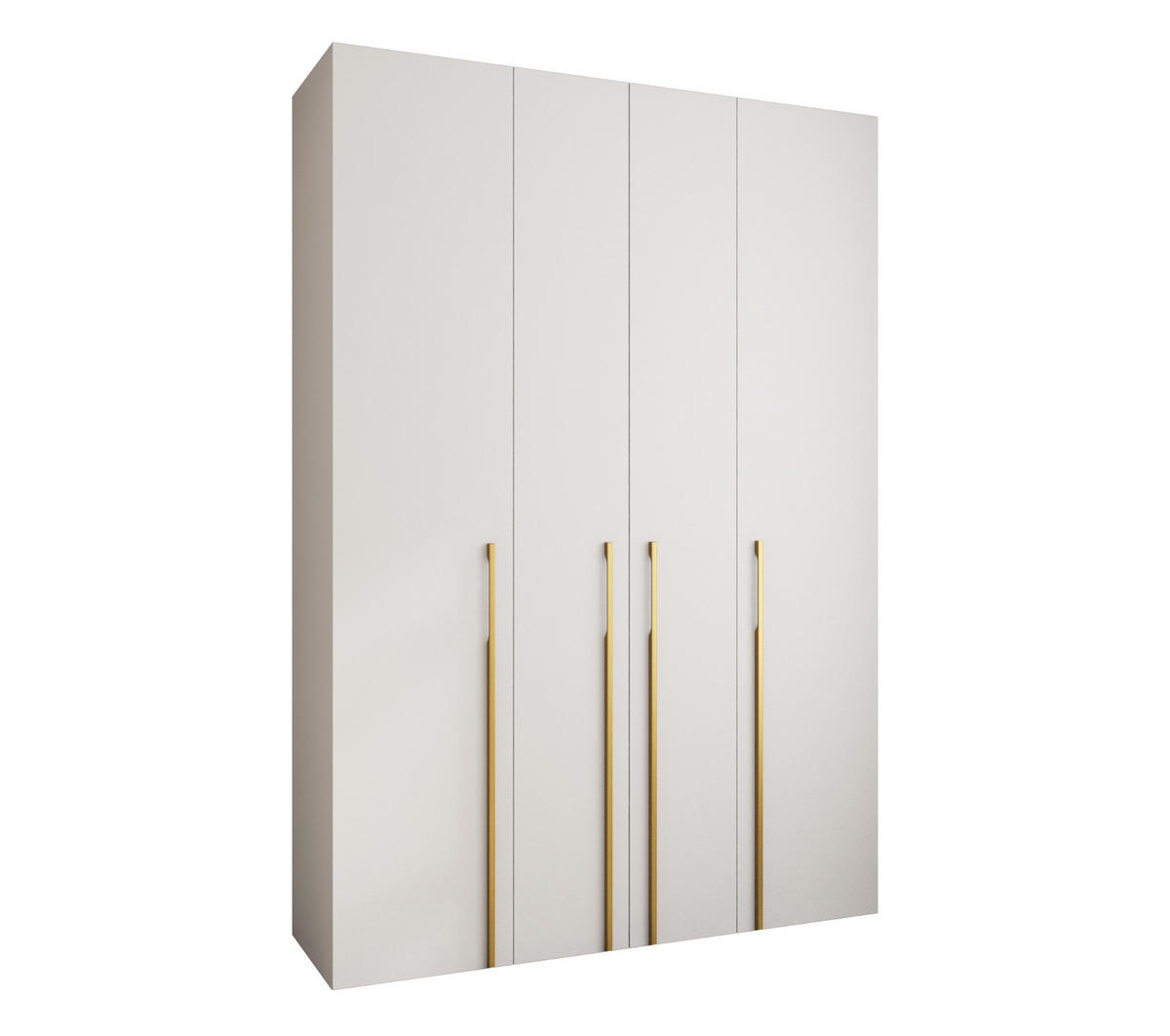 DREHTÜRENSCHRANK 245,5/170/40 4-türig - Goldfarben/Weiß, Holz/Metall (170/245.5/40cm) - Abiks Möbel