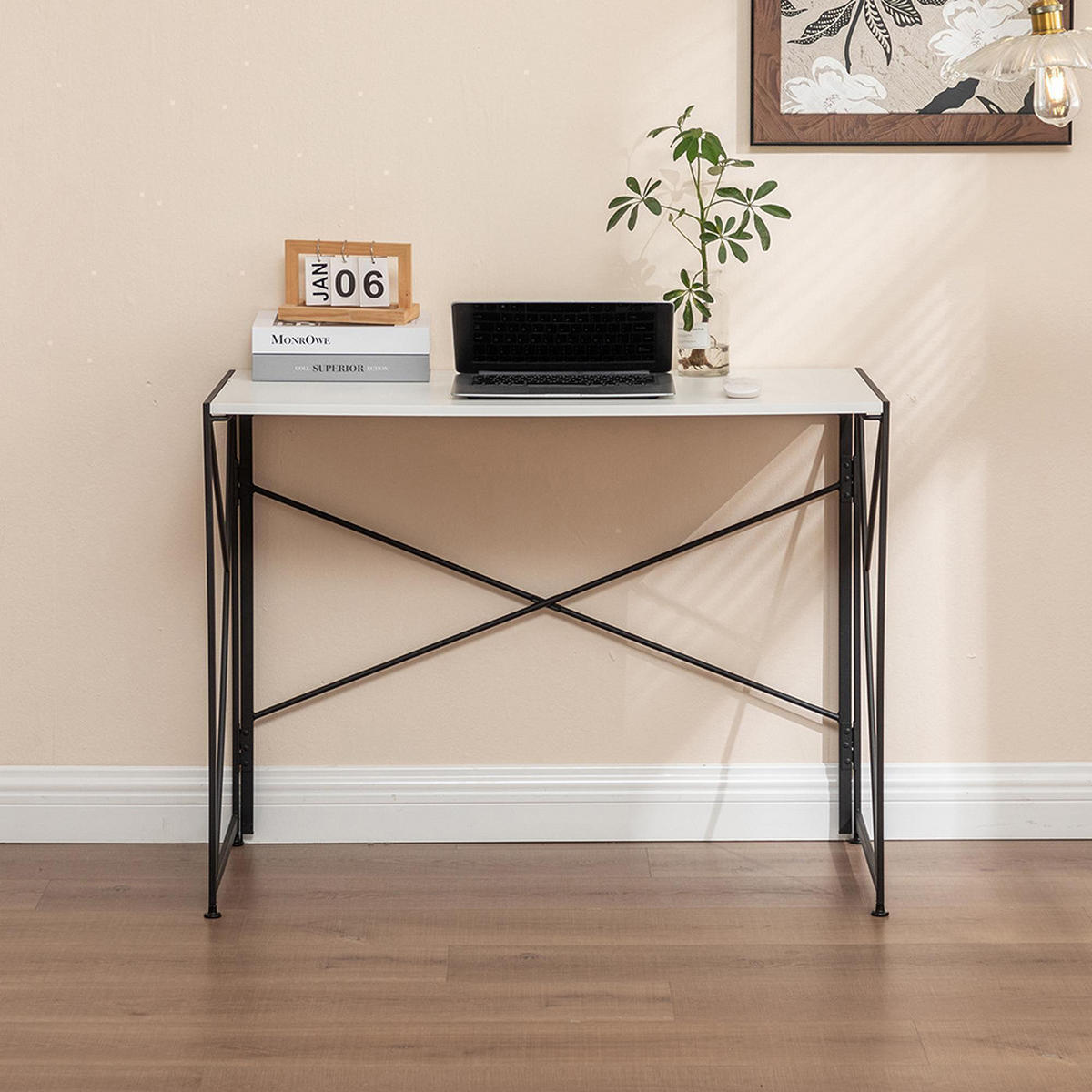 SCHREIBTISCH 99x50x75cm- Weiß - Weiß, Holz/Metall (99/50/75cm) - KOMHTOM