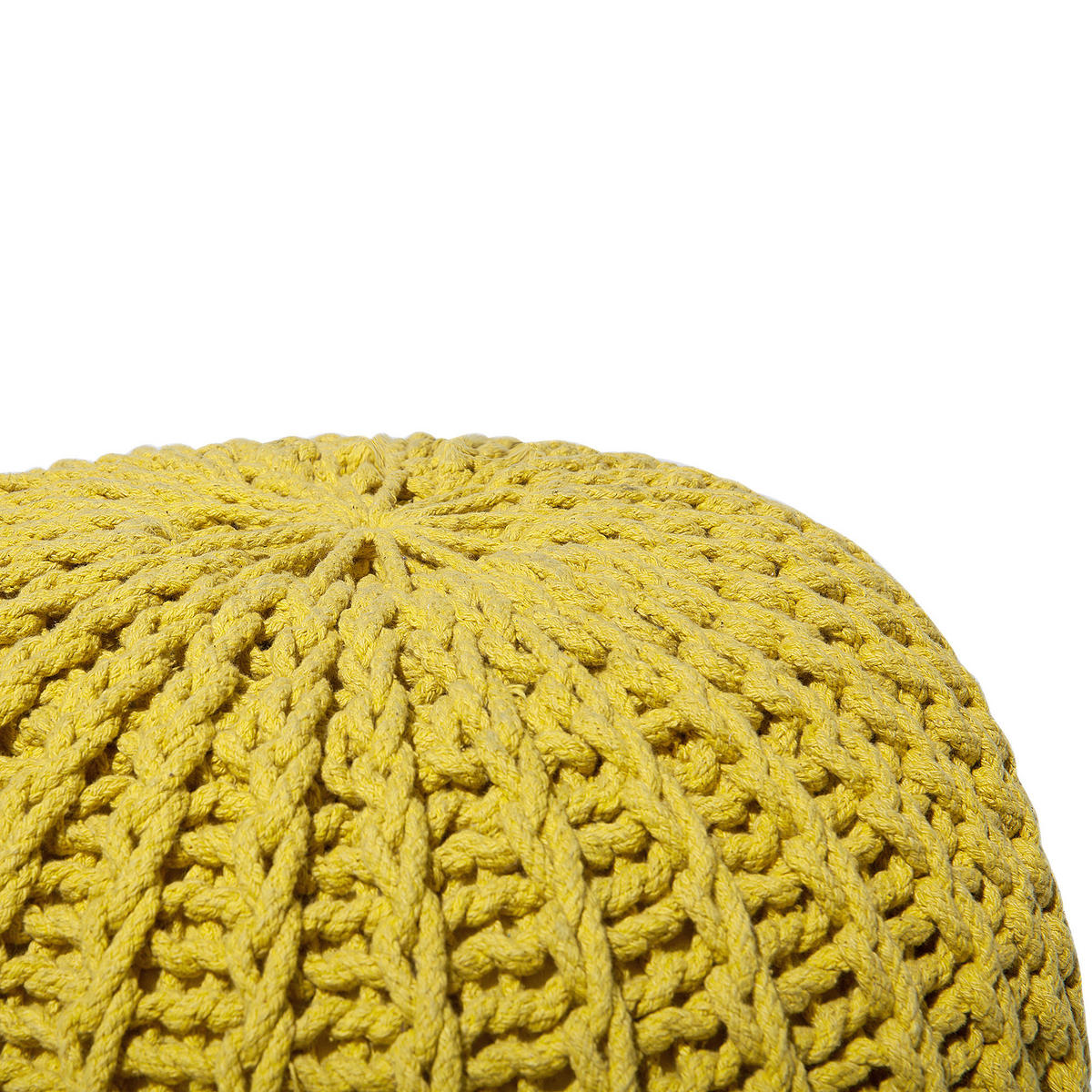 POUF Conrad 50/50/35 cm - Gelb, Naturmaterialien/Textil (50/35/50cm) - Beliani